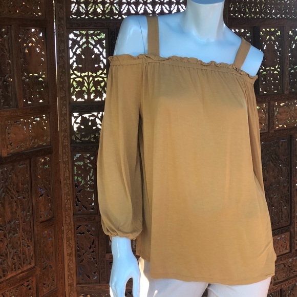 LOFT Tops - Mustard off shoulder top